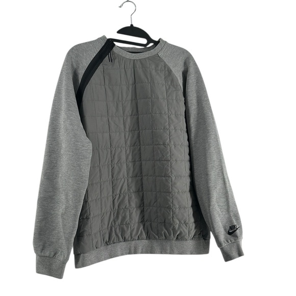 Nike Tech Pack Quilted Crewneck Sweatshirt in grey athletic academic sz M - Picture 5 of 9